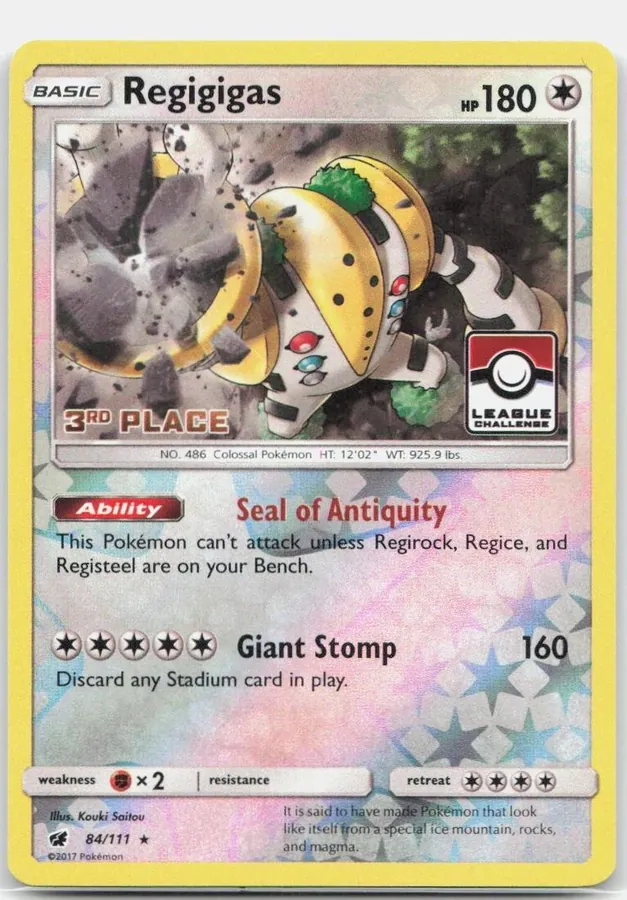 Crimson Invasion Regigigas [3rd-Place] Pokémon card